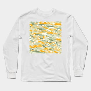 Bright Green and Yellow Flowing Abstract Water Blobs Long Sleeve T-Shirt